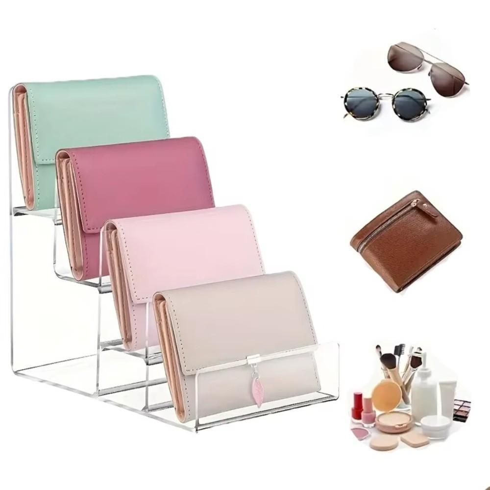 2-5 Tiers Display Risers Acrylic Clear Jewelry Racks Organizer Makeup Storage Rack  Handbag Purse