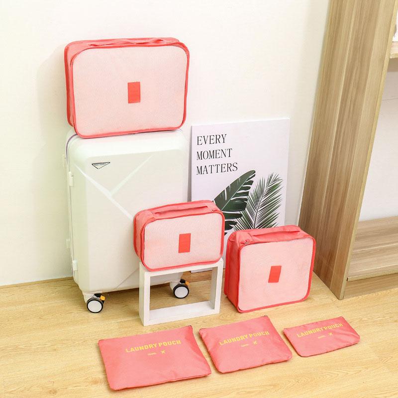 6 teile/satz Reisegepäck Koffer Organizer Aufbewahrungstasche Set Aufbewahrungsorganisator für Reisen Wasserdichte Staubdichte Reisetaschen