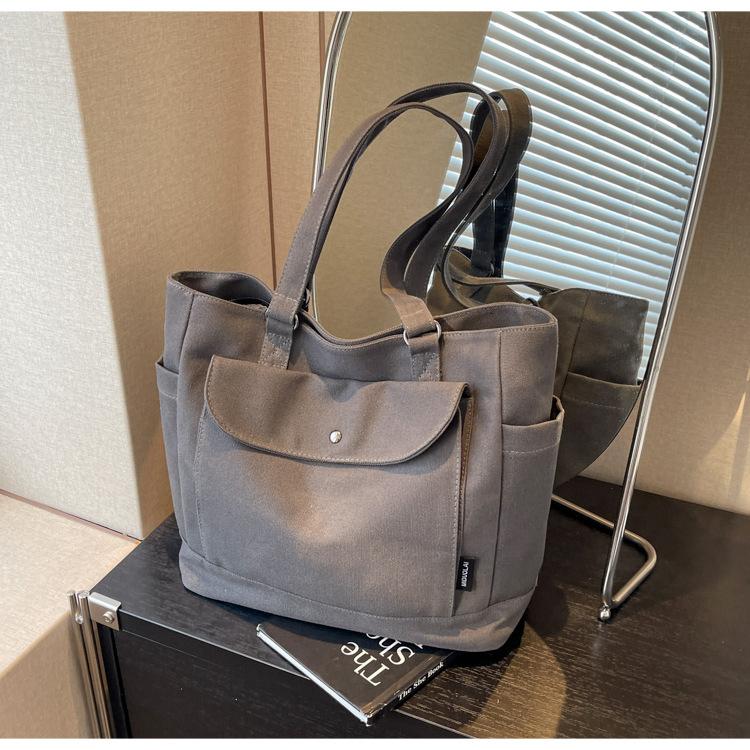 Japanese Canvas Large-capacity Bag Women's 2025 New Autumn and Winter Tote Bag Casual Simple Shoulder Commuter Tote Bag