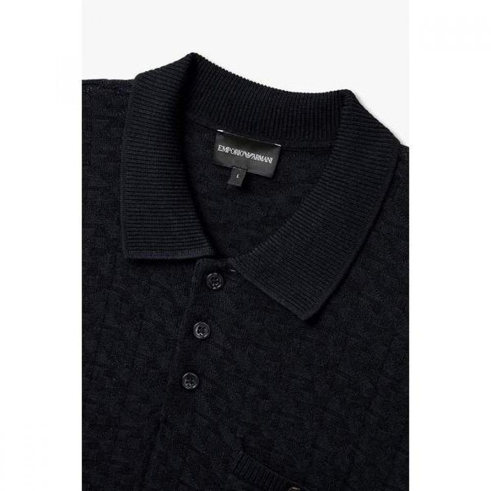 Emporio Armani Men S emboSSed Jacquard Pattern Polo Knit A516328006