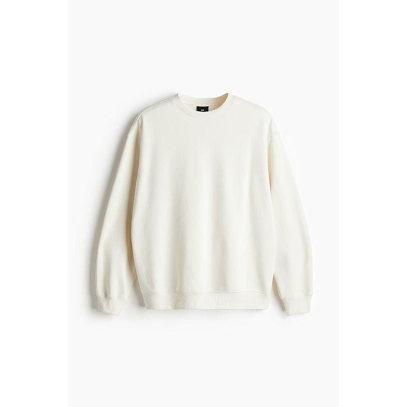

Hm Men s Clothing Red for Women Sweatshirt Autumn New Arrival Couple Loose round Neck Long Sleeves American Pullover 0970818 Cream 096 165/84(XS)
