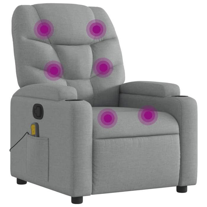 VidaXL Reclining Massage Armchair, Relaxation Chair with Cup Holders, Seat with Backrest and Armrests Living Room, 372453