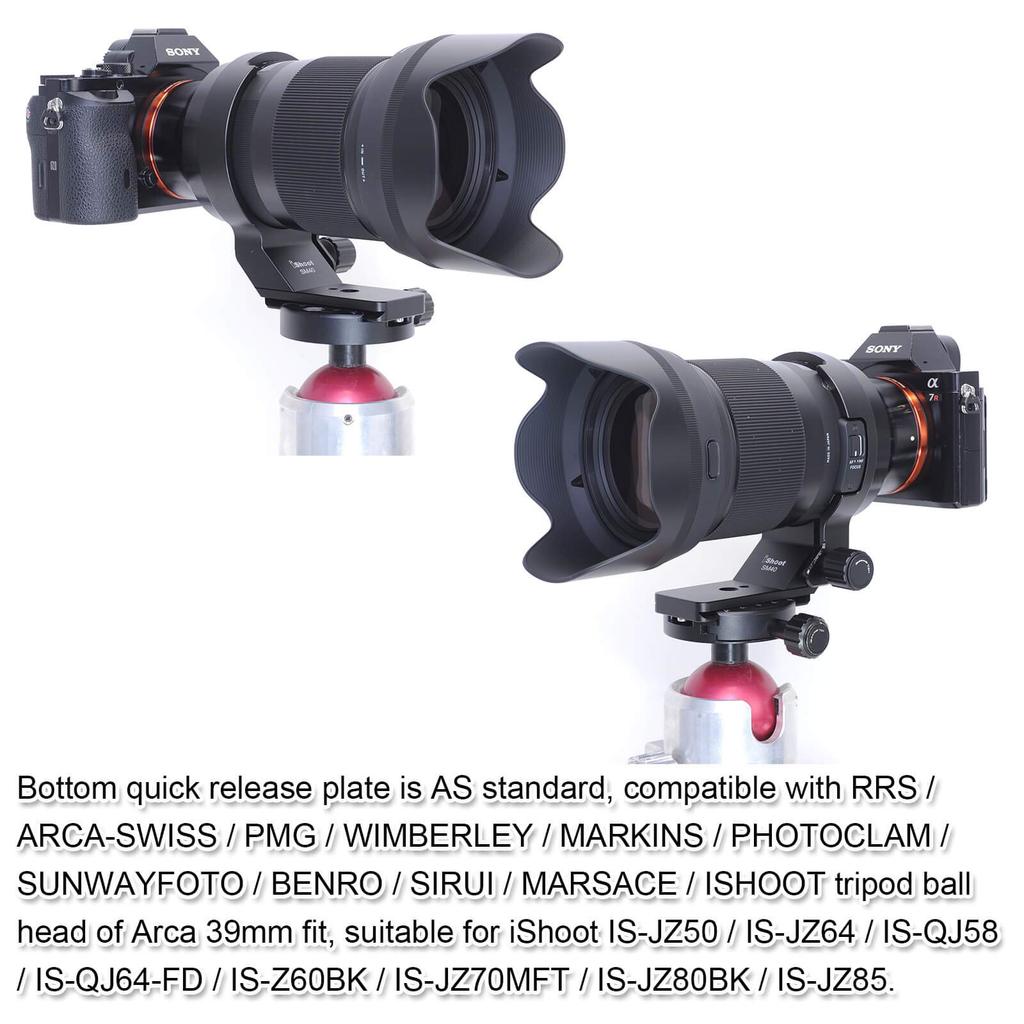 iShoot CNC Aviation Aluminum Lens Support Tripod Tripod Mount Specifically Designed for Sigma 40mm DG HSM Art with Type Quick Release Compatible with
