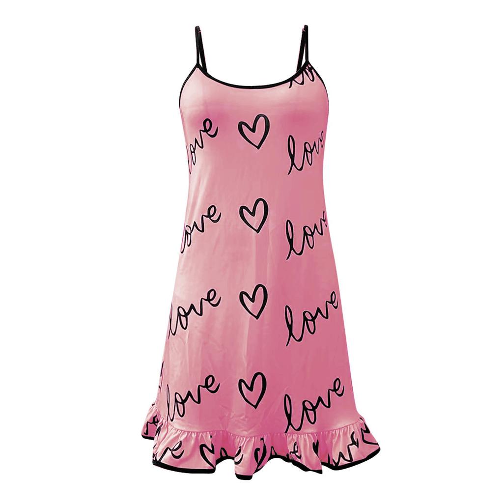 Women's Fashion Sexy Lace Printing Wireless Bra Sexy Loungewear Suspender Nightdress