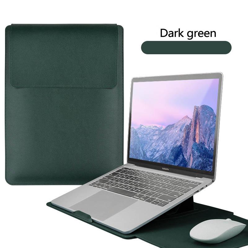 PU Leer Laptop Computer Sleeve Case Tas Stand Cover Pouch Man Vrouw 13 14 15 15.6 16 inch voor Macbook Air Samsung HP Lenovo 15-16 inch