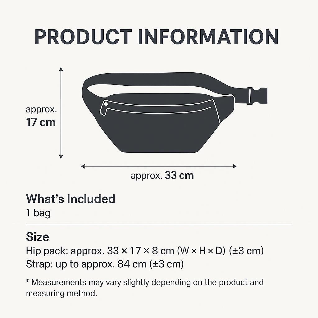 Daiso Çapraz Askılı & Bel Çantası - Siyah