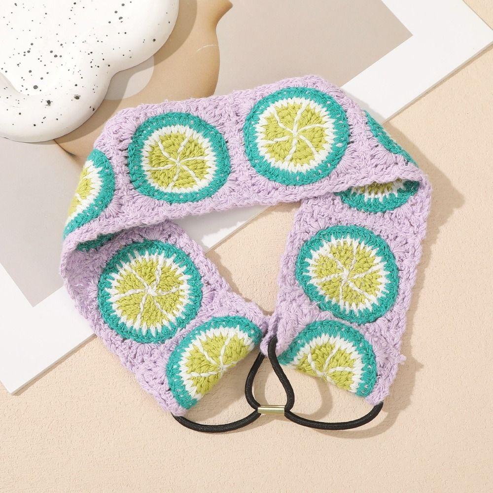 Knitted Flower Headband Elastic Elastic Headband French Wide Headband For Women