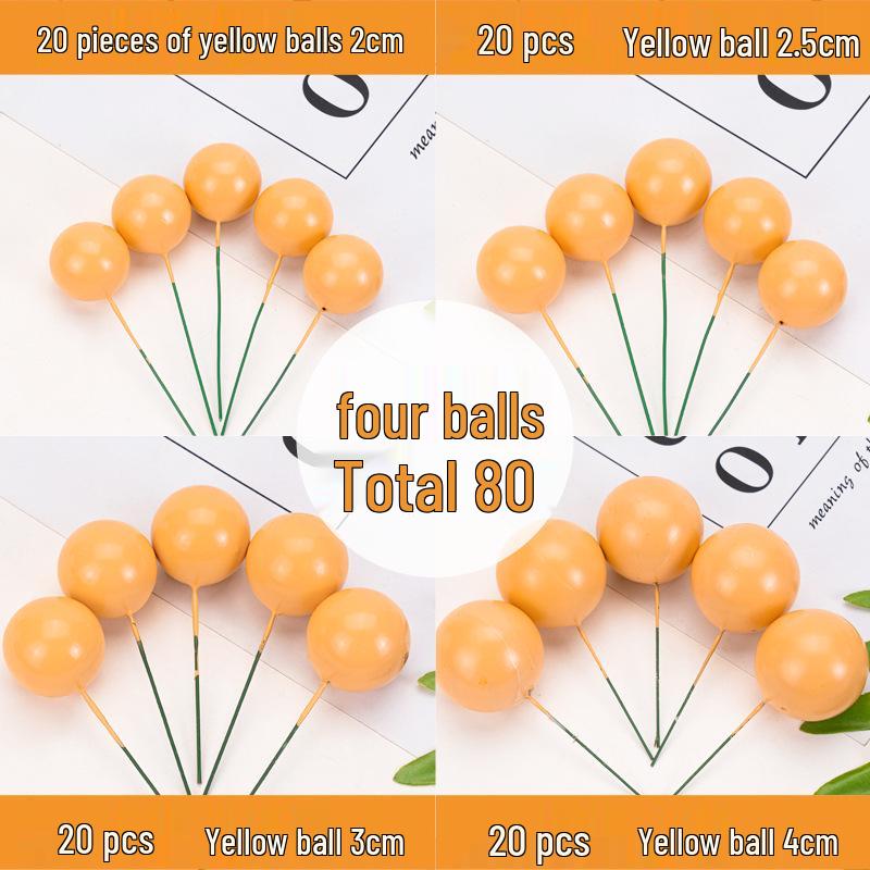 100pcs Cake Toppers: Gold, Silver, and Colorful Balls for Birthday Party Decorations