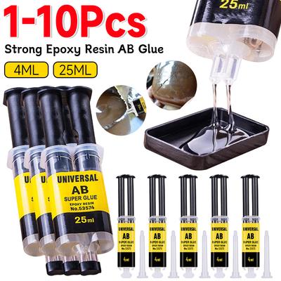1-10PCS AB Epoxy Resin Glue Cold Welding For Metal Stainless Steel Glass Repair Tool High Temperature Resistant Liquid Glue