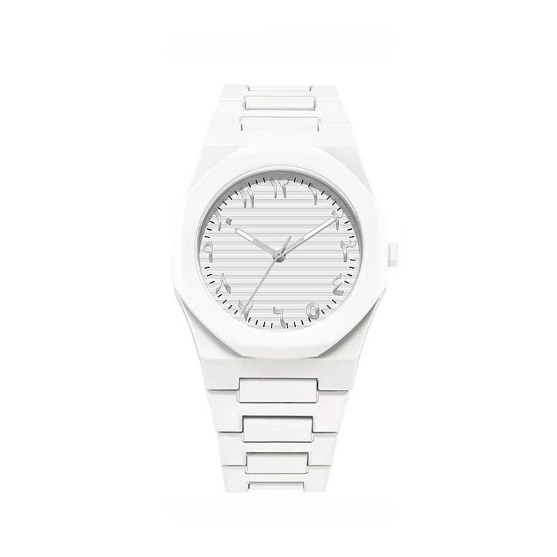 Matte Black Quartz Watch with Middle Eastern Style