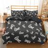 I Love You Duvet Cover Microfiber 2/3 Pcs Bedding Set Queen/King/Full/Twin Letter Hello Love Quilt Cover for Lovers Girls Spouse