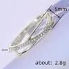 Huitan Simple Style Women Cross Ring Inlaid Bright Cubic Zirconia Fashion Versatile Wedding Party Accessories Daily Lady Jewelry