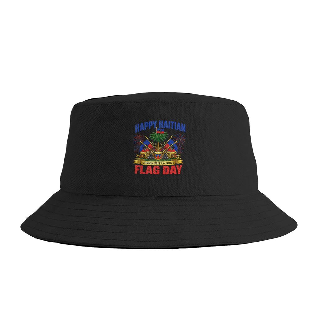 Happy Haitian Flag Day Cool Haiti Flag Map Haitian Pride Bucket Hat Summer  Retro FisherUnisex Hats For Unisex Women Breathable Caps