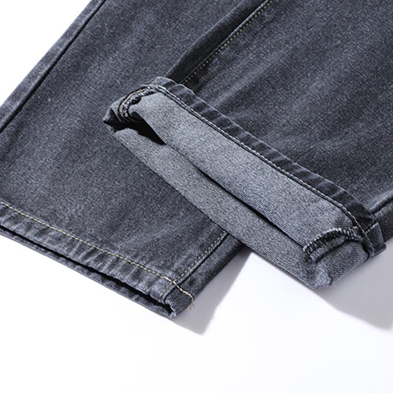 Mark Fairwhale Men's Elastic Waist Washed Loose Straight Leg Jeans