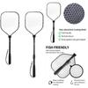 Rubber Mesh Fly Fishing Net Bass Trout Landing Net Folding Fishing Hand Nets for Fresh Water Safe Fish Catching or Releasing