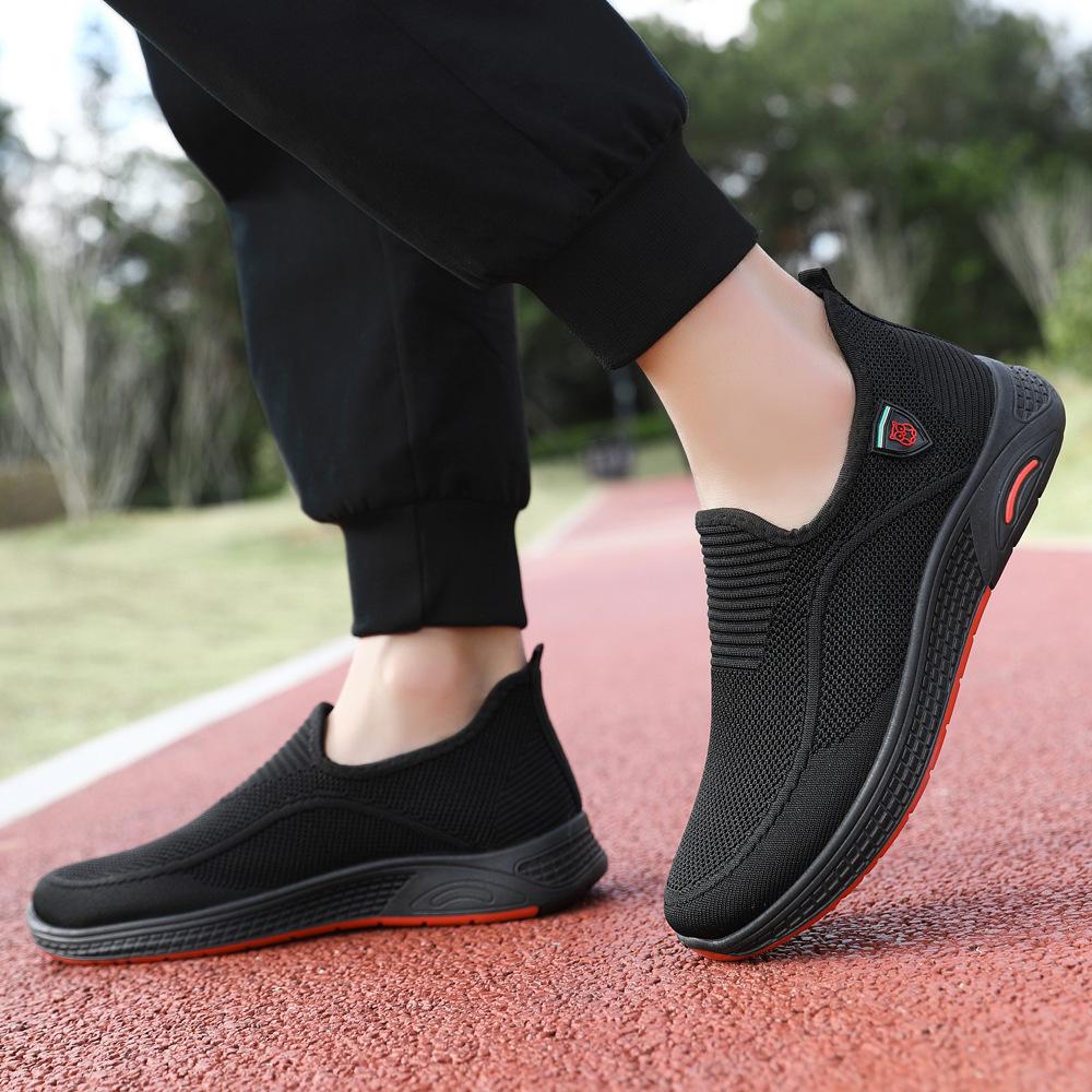 Herrenschuhe 2025 leichte Mesh-Rundkopf-Flachabsatz-Unifarben-Low-Top-Freizeitschuhe neue modische und bequeme Sportschuhe