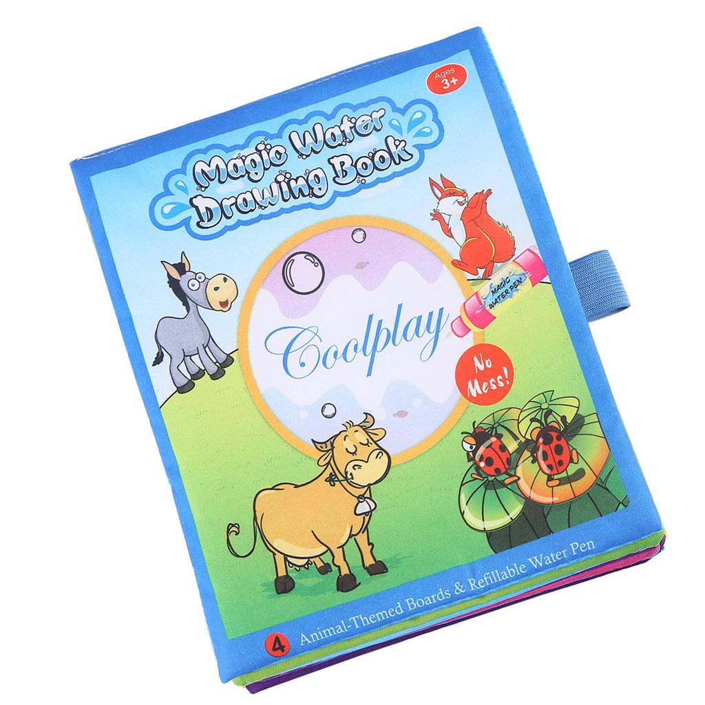 Cloth Book, Children Coloring Painting Cloth Book with Water Drawing Pen Kids Early Learn Toy Electronic Early Development Toys Early Development & Ac