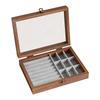 Walnut Color Jewelry Storage Box Dust-proof Design Velvet Material Ring Storage Box Vintage Style Light Luxury Packaging
