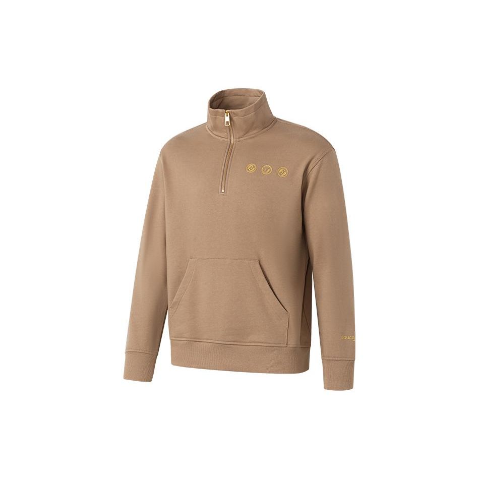 

SAUCONY Однотонный пуловер с воротником-стойкой Мужская толстовка Коричневый SC2239129-1 L