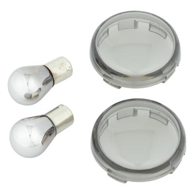 Kijima HD-01268 Motorcycle Parts Turn Signal Lens Set, Bullet Type, Smoke, Set of 2