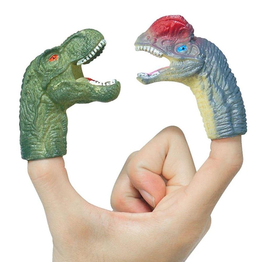 4/5pcs Dinosaur Hand Puppet Finger Prank Bedtime Storytelling Props Jurassic Animal Simulation Doll Party Supplies XJM