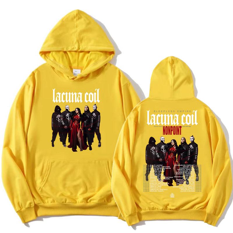 

Sleepless Empire Tour 2025 Hoodie Rock Band Lacuna Coil Printing Sweatshirts Street Style Unisex Streetwear Autumn Winter Hoody XXXL жёлтый