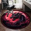 S Red Dragon Round Rug Nonslip Area Rug Office Chair Mat Carpet For Living Room Bedroom Home Decor