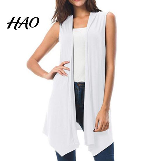 Damen Asymmetrischer Saum Cardigan Tanktop Ärmellose Weste Sommer Einfarbige Offene Vorderseite Drapierte Mittellange Asymmetrische Weste Leichter Mantel