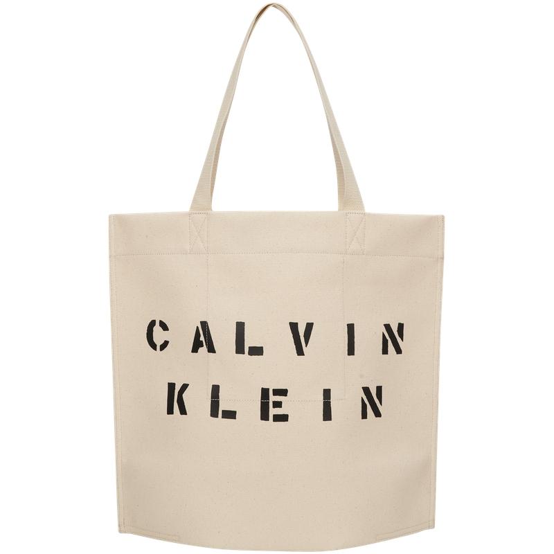 

Calvin Klein Commuter Printed Large Capacity Tote Bag Fabric Shoulder Bag Men Tote Bag Ivory 4D3188G-V07 Basic Set (Bag)