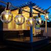 Solarbetriebene wasserdichte LED Edison G40 Lichterkette für den Außenbereich, für Camping und Weihnachtsdekoration