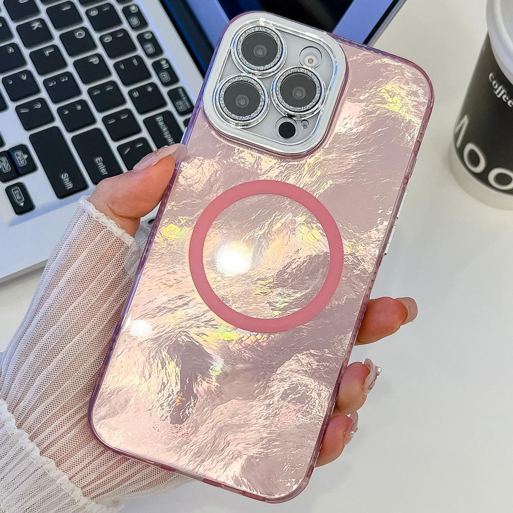 For iPhone 16 Pro Max Case Compatible with MagSafe IMD Design PC+TPU Phone Cover with Glass Lens Film