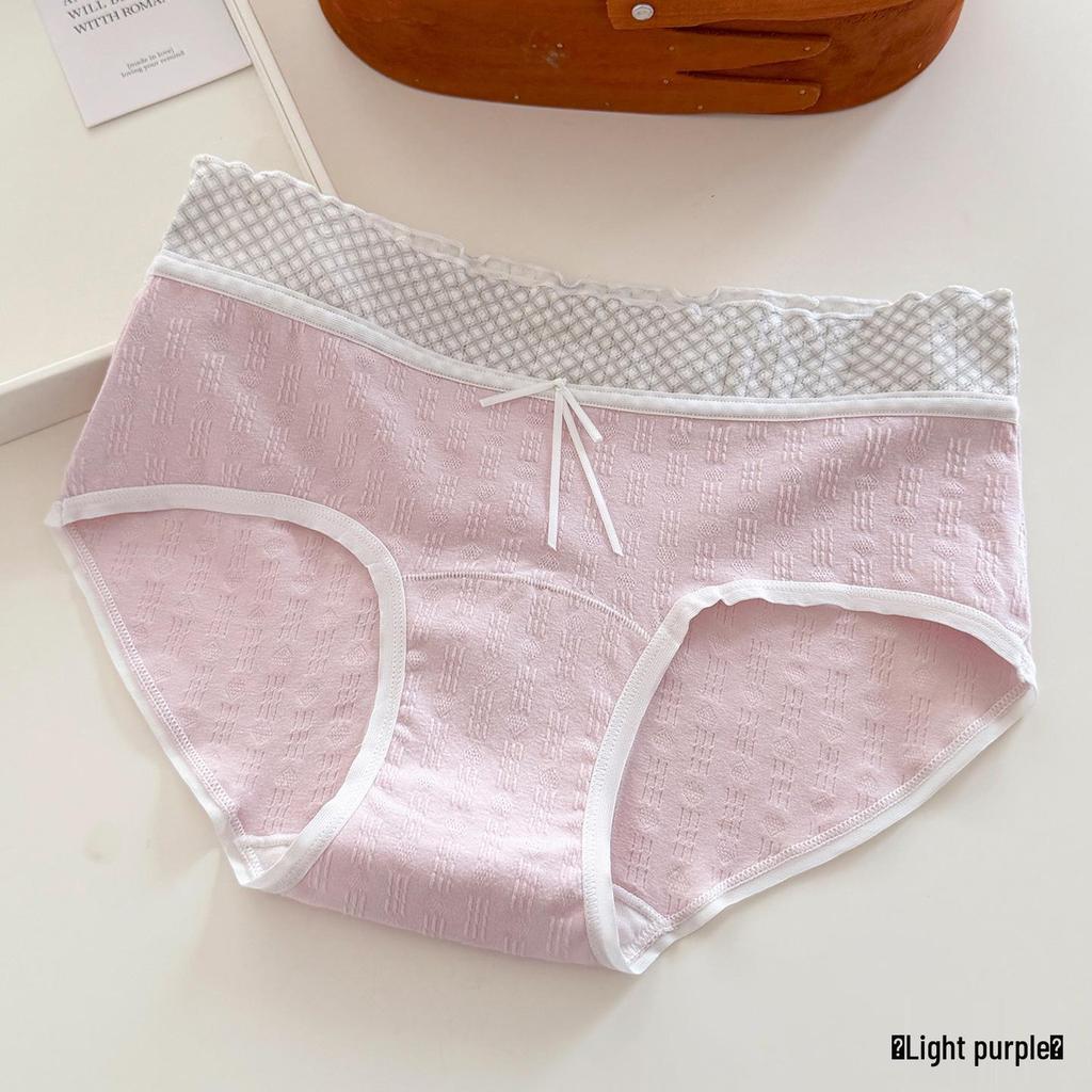 Japanese Sweet Floral Cotton Mid-High Waist Antibacterial Summer Girly Triangle Panties