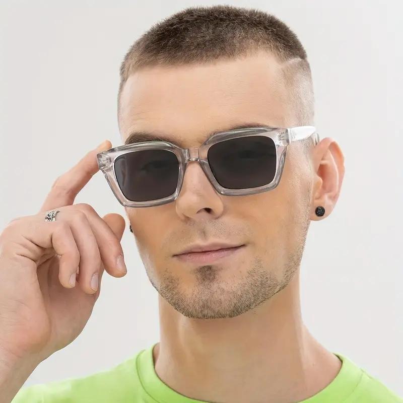 Modne kwadratowe męskie okulary przeciwsłoneczne Klasyczne codzienne Codzienne dekoracyjne okulary