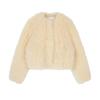 JNBY 2024 Autumn Collarless Long Sleeve Faux Leather Jacket 5O9A12290