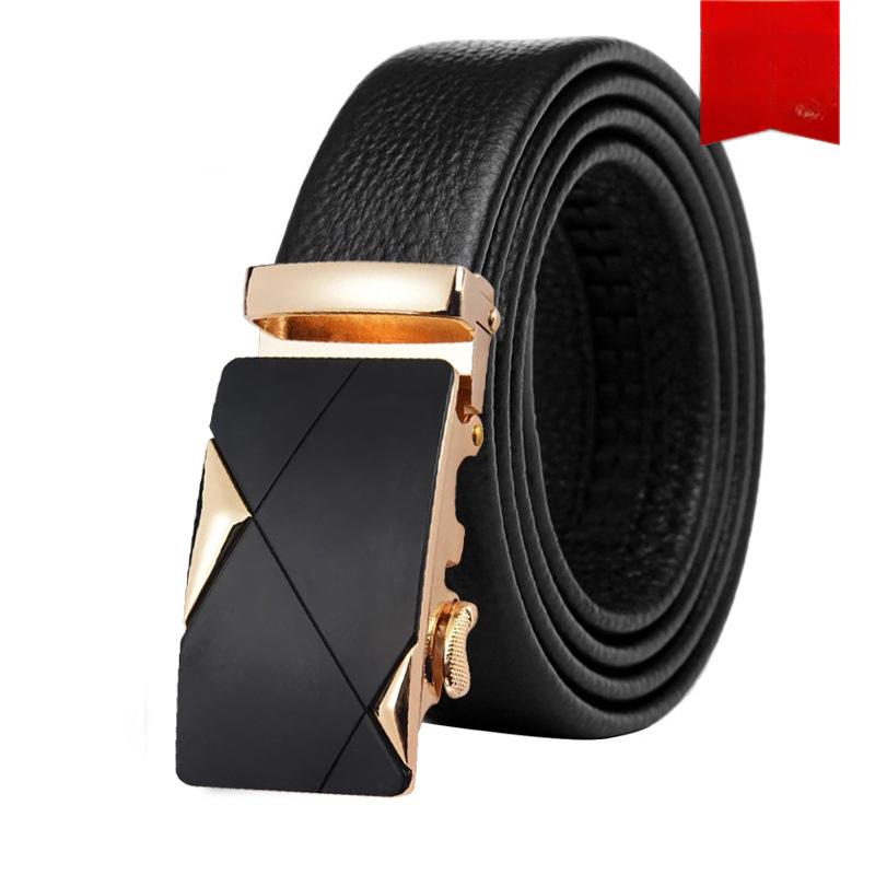 First Layer Cowhide Automatic Buckle for Men's New Belt Casual Business Simple and Versatile Middle Aged and Young Trousers Belt for Men