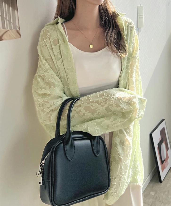 Japanese Korean Lace Chiffon Beach Top - Loose Airy Shirt