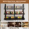 Wall Mounted Wine Rack with Glass Holder Hanging Bar Liquor Storage Rack Metal Bar Liquor Shelves for Home Dining Room & Kitchen