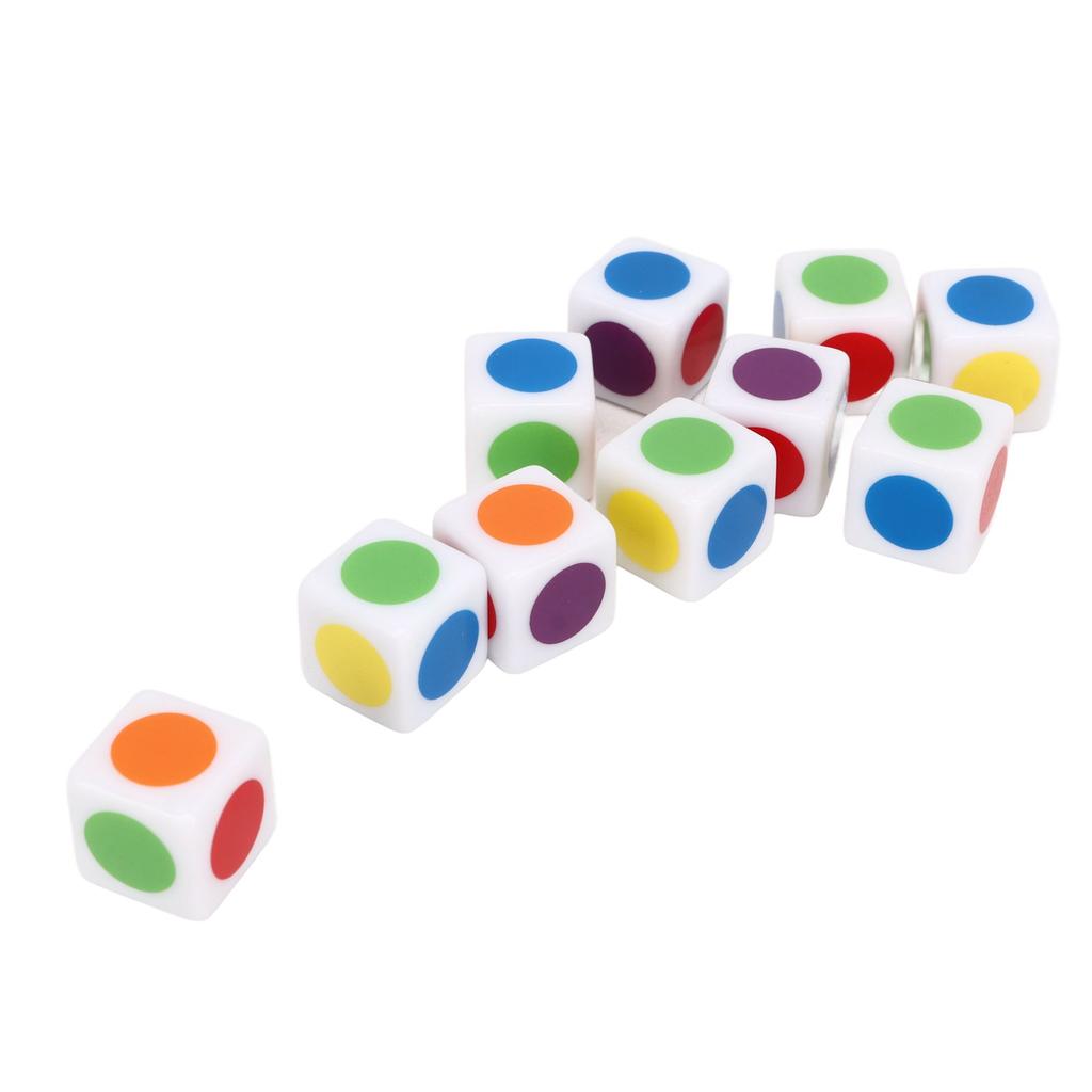 20Pcs Teaching 6 Sided Cubes 6 Colors Rounded Corner Teaching Color Dice for Educational Dice Toys