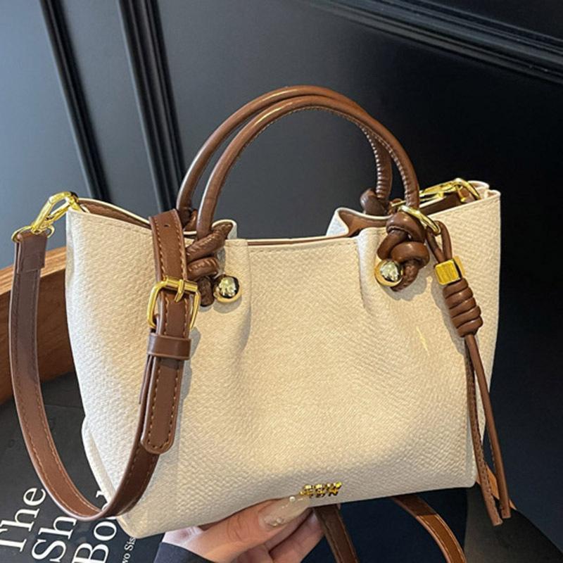 Hand Carrying Simple Fashion Slack Bucket Bag Women 2025 Summer Trend Wrinkled Texture Commuter Messenger Bag Tide