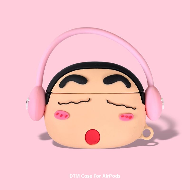 

2 Беспроводные Bluetooth-наушники AirPods Pro третьего поколения Чехол 3-е поколение 4-е поколение 5-е поколение Силиконовый Ударопрочный Аниме Crayon Xiaoxin AirPods 4 Pink headphones small new]