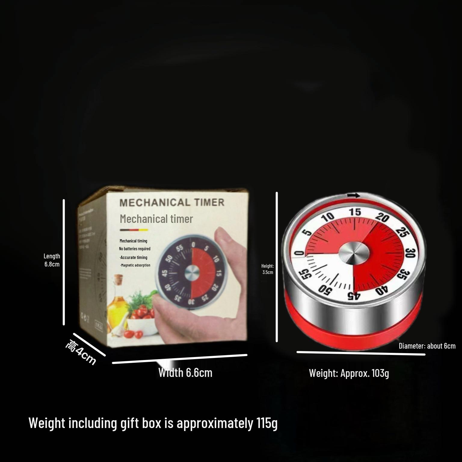 

Stainless Steel Mechanical Timer for Home and Kitchen