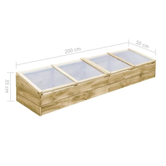 VidaXL Serres 2 pcs Bois de pin imprégné 200x50x35 cm