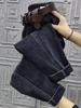 Plus Size Fleece-Lined High-Waisted Cropped Jeans for Women