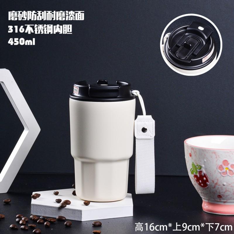 Stainless Steel 316 Double-Drink Insulated Travel Coffee Cup With Straw Lid Portable Mini Thermos Office Outdoor