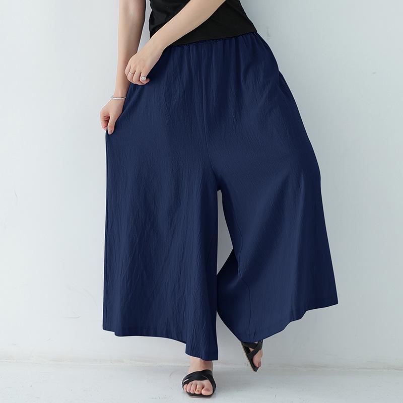 Rakuten Kadın Keten Pamuk Çok Renkli Bol Geniş Paça Cepli Culottes – Ekstra Uzun İlkbahar/Yaz Günlük Pantolon 2021 Koleksiyonu.