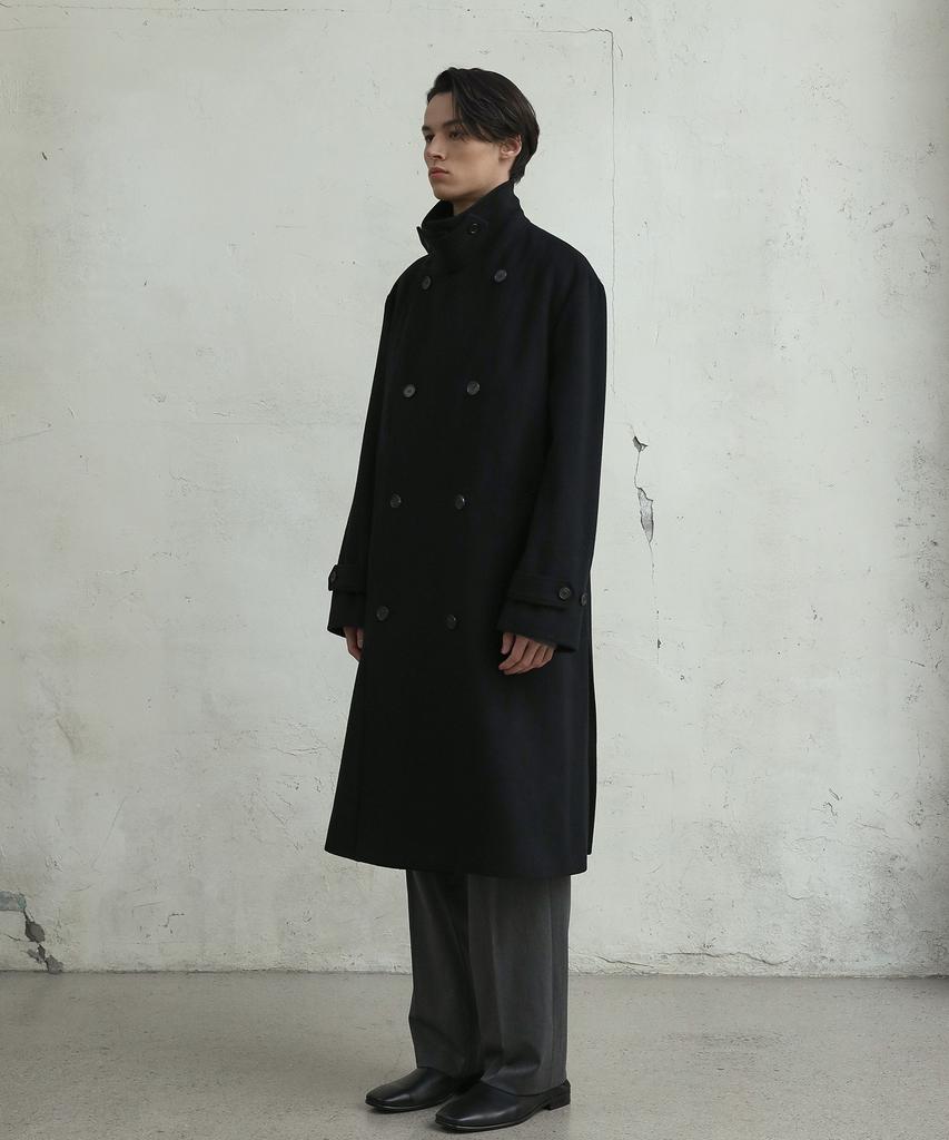 Fillchic Lambwool Officer Coat (Black)