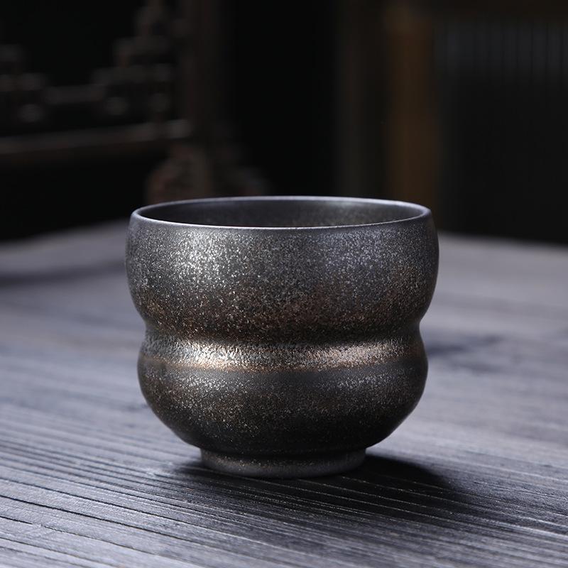 Κούπα τσαγιού από χοντρό κεραμικό, κύρια κούπα, μονή κούπα, μεγάλη ρετρό κεραμική, κούπα τσαγιού σετ τσαγιού Kung Fu, κούπα καφέ wabi sabi, συμπυκνωμένη κούπα καφέ