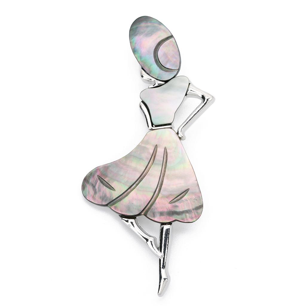85x30mm Trendy Natural Shell Brooch Pin Pendant Metal Girl Model For Lady Women Party Charm Necklace Jewelry Finding Ornament