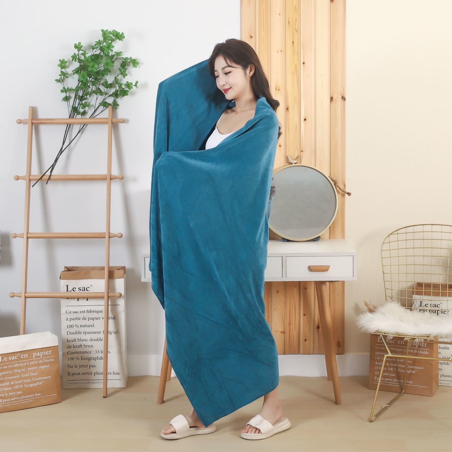 

Банные полотенца для мужчин и женщин Большие банные полотенца для мытья машины Банные полотенца для душа 140*70 павлин голубой