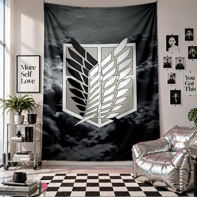 Wall TapestryAttack On Titan Art Hanging Cloth Decorative Background Cover for Room Decoration